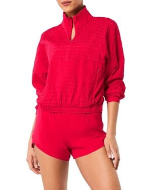 Spanx Active Run Water Resistant Half-Zip Jacket - Red