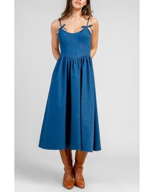 Beivy Tie Midi Dress - Blue
