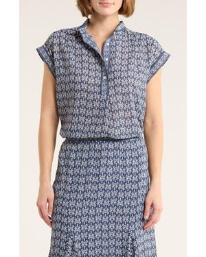 Max Studio Cap Sleeve Top - Blue