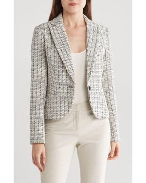 Amanda + Chelsea Bouclé One-Button Blazer - White