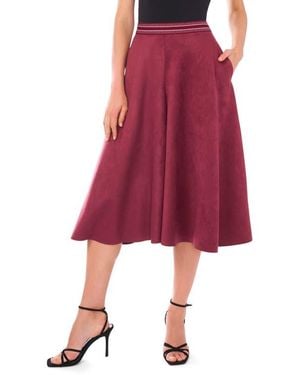 Halogen® Faux Suede Wide Leg Culottes - Red