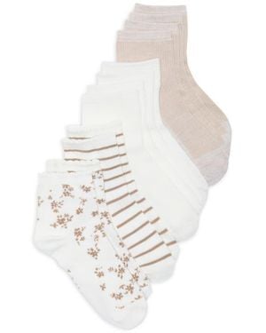 Tahari 6-Pack Assorted Ankle Socks - White