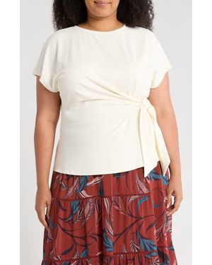 Nordstrom Rack Short Sleeve Tie Detail Top - White