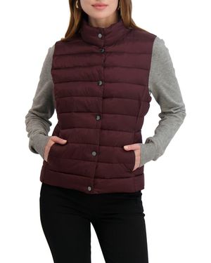 Tahari Billy Quilted Puffer Vest - Red