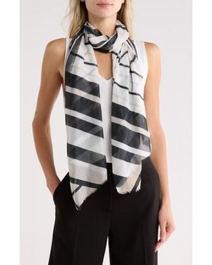 Vince Camuto Diagonal Stripe Oblong Scarf - Blue