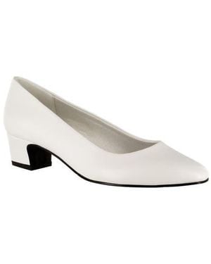 Easy Street Prim Block Heel Pump - White