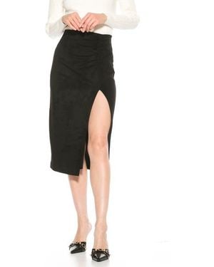 Alexia Admor Zayla Faux Suede Pencil Skirt - Black
