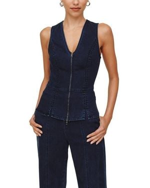 Bella Dahl Seamed Zip Vest - Blue