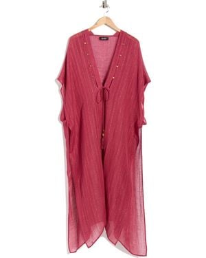 BCBGeneration Pinstripe Woven Duster - Red