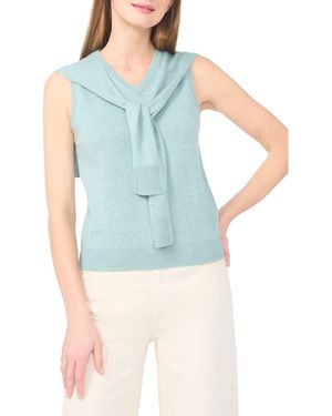 Halogen® Tie Shoulder Sleeveless Sweater - Blue