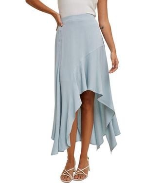 Wishlist Asymmetric Midi Skirt - Blue