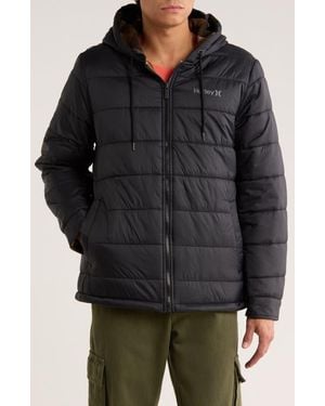 Hurley Kersta Plaid Reversible Hooded Jacket - Gray