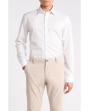 Nordstrom Trim Fit Plaid Dress Shirt - White