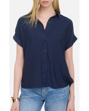 Blu Pepper Short Sleeve Button-Up Shirt - Blue