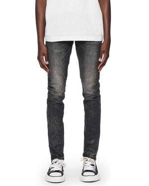 Purple Brand Crackle Coated Skinny Jeans - Black