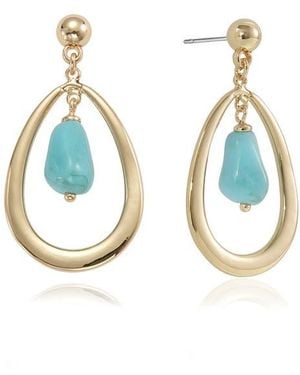 Ettika Stone Teardrop Earrings - Blue