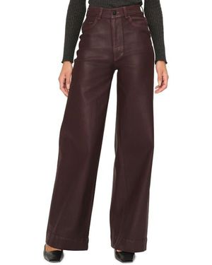DL1961 Hepburn Wide Leg High Rise Coated Jeans - Brown