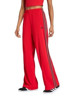 adidas Loose Wide Leg Track Pants - Red