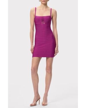 herve leger pink and purple dress THE RED CARPET DRESS