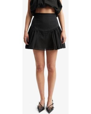 Bardot Amorette Cotton Miniskirt - Black