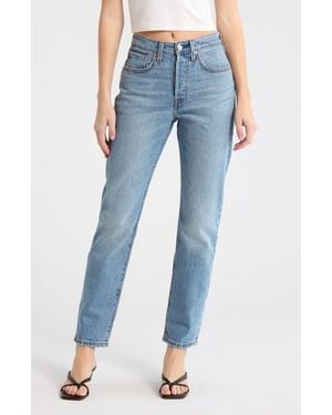 Levi's 501 High Waist Straight Leg Jeans - Blue