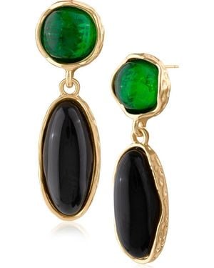 Jardin Organic Sculpted Cabochon Drop Earrings - Green