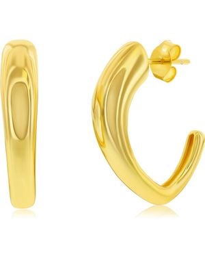 Simona Abstract Hoop Earrings - Yellow