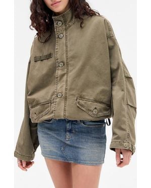 BDG Oversize Canvas Military Jacket - Green