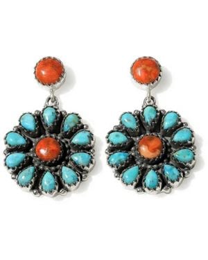 YS GEMS Stabilized Floral Drop Earrings - White