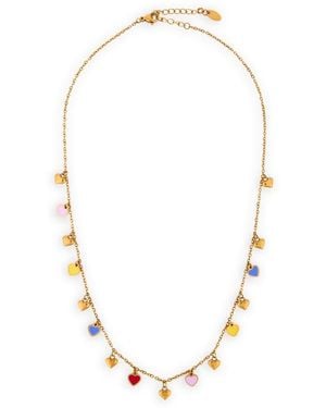 Saachi Heart Charm Necklace - White