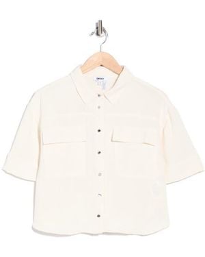 DKNY Washer Camp Shirt - White