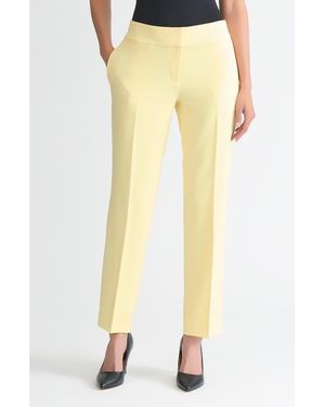 Kasper Flat Front Slim Pants - Yellow