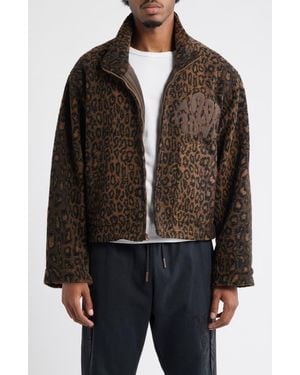 Honor The Gift Cheetah High Pile Fleece Jacket - Black