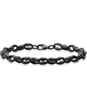Steeltime Ion-Plated Stainless Steel Chain Bracelet - Black