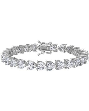 FZN Heart Cubic Zirconia Tennis Bracelet - White