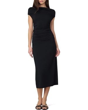Joe's Jeans The Mia Scrunch Off-The-Shoulder Midi Dress - Black