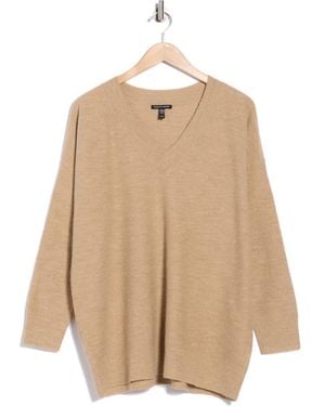 Eileen Fisher V-Neck Wool Sweater - Natural