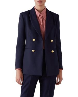 LK Bennett Mariner Double Breasted Blazer - Blue
