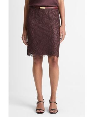 Vince Eyelash Lace Skirt - Red