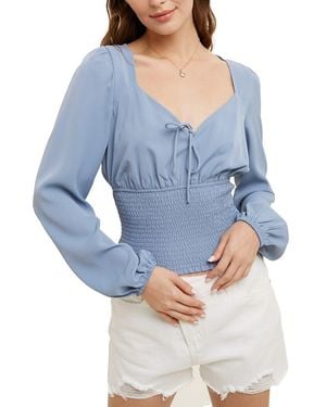 Wishlist Smocked Waist Top - Blue