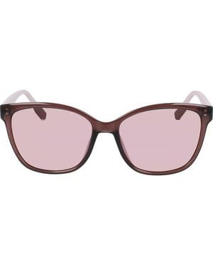 Converse Oversized Shield Sunglasses with Textured Temples - Pink