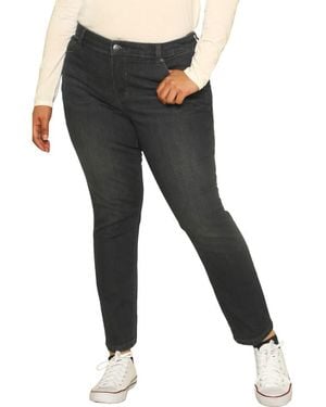 Slink Jeans High Waist Ankle Straight Leg Jeans - Black