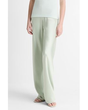 Vince Colette High Waist Fluid Satin Bias Pants - Green