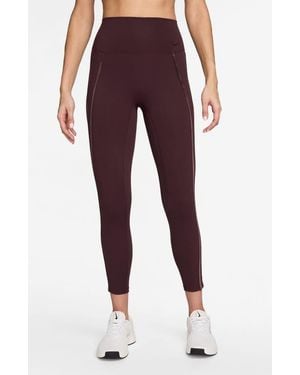 Nike One High Waist Dri-Fit 7/8 Leggings - Red