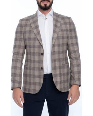VELLAPAIS Plaid Sport Coat - Gray