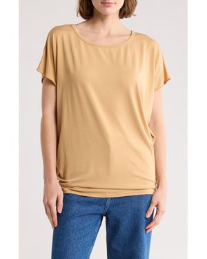 Go Couture Cap Sleeve T-Shirt - Natural