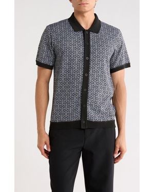 Buffalo David Bitton Watos Short Sleeve Button-Up Shirt - Gray