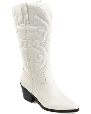 Journee Collection Chantry Western Boot - White