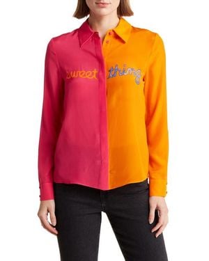 Alice + Olivia Willa Silk Button-Up Blouse - Multicolor