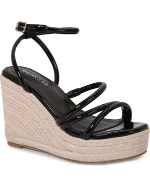 BERNESS Rivka Platform Espadrille Wedge Sandal - Black